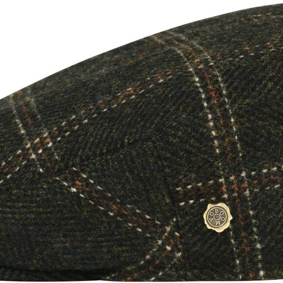 Men's Herringbone Flat Ivy Newsboy Hat Wool Blend Gatsby Cabbie Cap - Picture 2 of 6